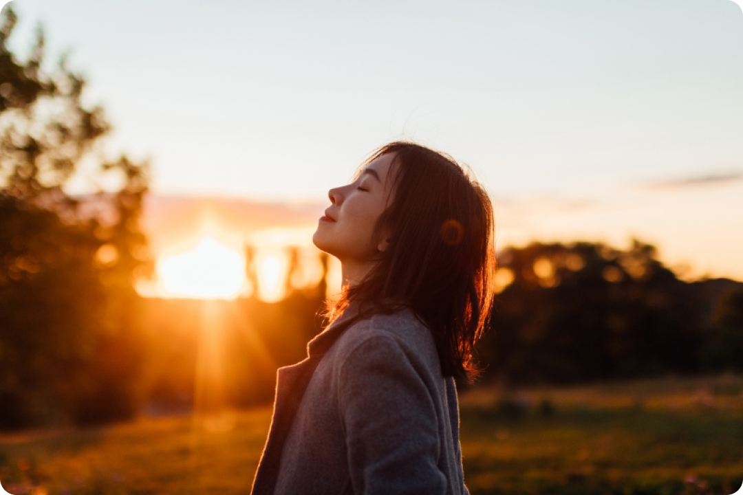 Lady enjoying the sunset