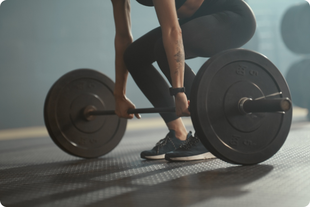 Person picking up weight
